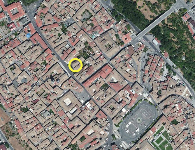 Mappa di Sulmona con la posizione di Casa al Corso